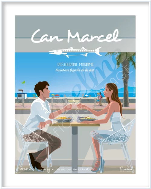 Affiche CAN MARCEL • Restaurant Maritime • Fraîcheur & pêche de la mer • CANET plage