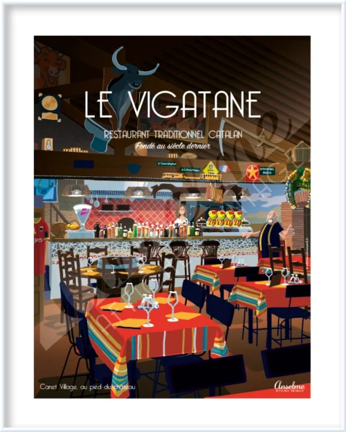 Affiche LA VIGATANE • Restaurant traditionnel catalan • Fondé au siècle dernier