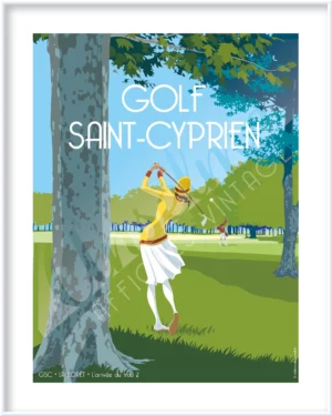 Affiche GOLF SAINT-CYPRIEN • La forêt • L'arrivée du trou 2 • GSC