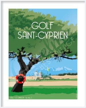 Affiche GOLF SAINT-CYPRIEN • Le trou 2 • LE CANIGOU